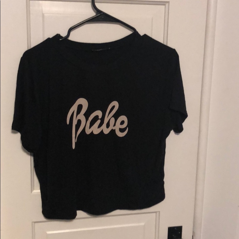 Black tshirt Barbie style lettering